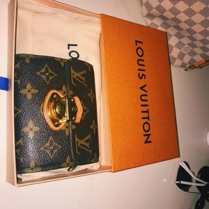 Brown Koala Gold Clasp Monogram Canvas Wallet